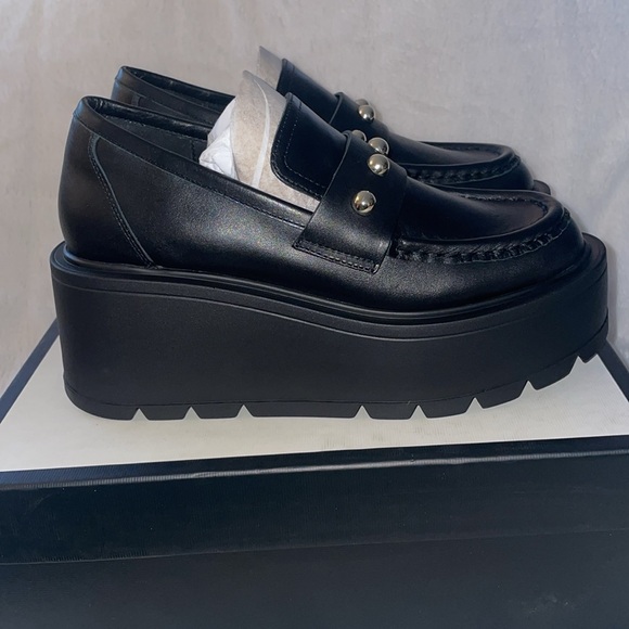 NWT J/SLIDES VICKY Black Leather Platform - Picture 10 of 16